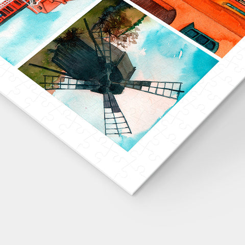 Beautiful Collage of Tranquil Streets - 300 Piece Jigsaw Puzzle