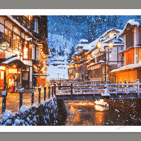 Ginzan Onsen Hot Spring, Japan - 1000 Piece Jigsaw Puzzle