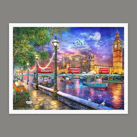 Evening Sunset at Parliament, London - 1200 Piece Jigsaw Puzzle