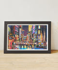 Neon Flashes on a Rainy Night - 1000 Piece Jigsaw Puzzle