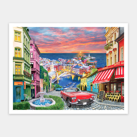 Italian City on the Coast - 1200 Piece Jigsaw Puzzle