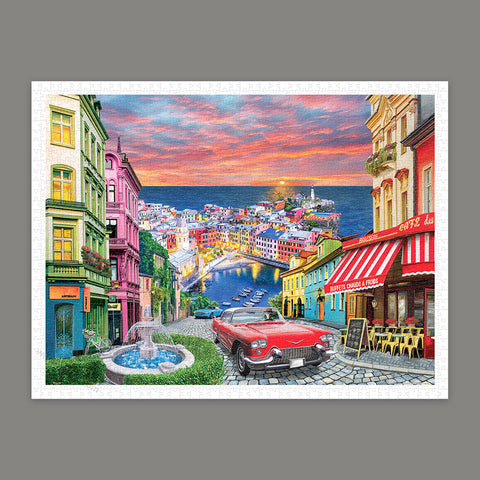 Italian City on the Coast - 1200 Piece Jigsaw Puzzle