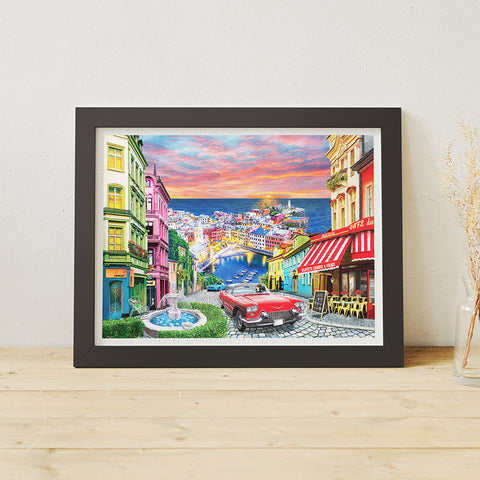 Italian City on the Coast - 1200 Piece Jigsaw Puzzle