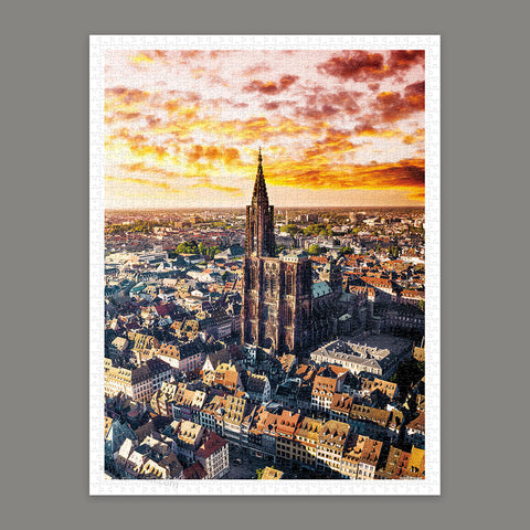 Aerial Photography - Strabourg Cathedral, France - 1200 Piece Jigsaw Puzzle