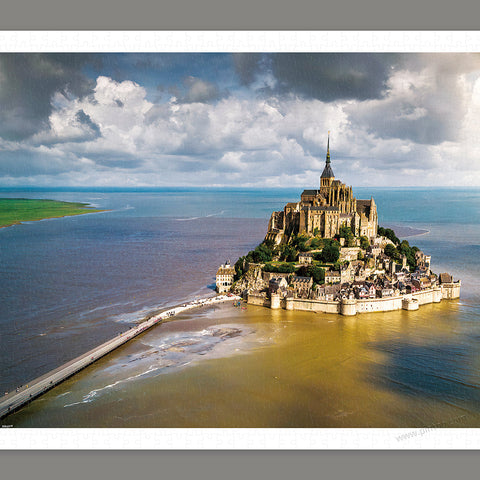 Aerial Photography - Mont Saint Michel Island, France - 1000 Piece Jigsaw Puzzle