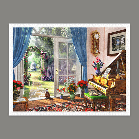 Tranquility Time in Piano Room - 1200 Piece Jigsaw Puzzle