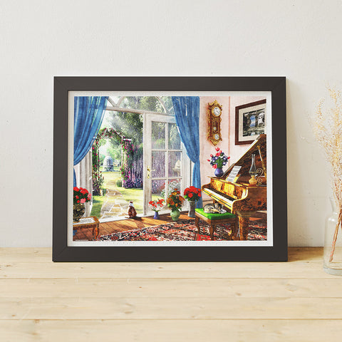 Tranquility Time in Piano Room - 1200 Piece Jigsaw Puzzle