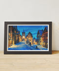 Snowy Rothenburg Winter Night - 1000 Piece Jigsaw Puzzle
