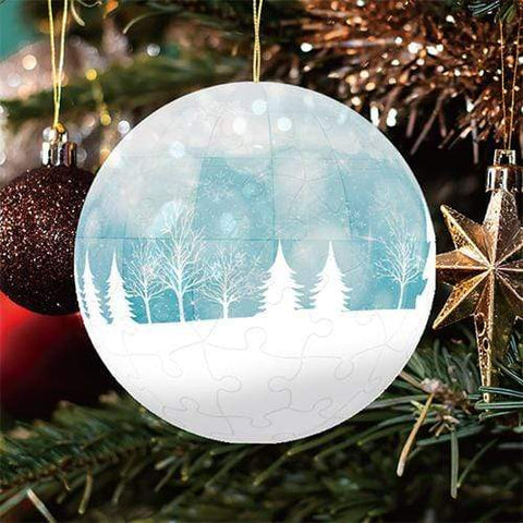 White Forest - 3" Puzzle Ornament (Translucent)